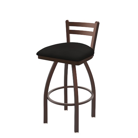 25 Low Back Swivel Counter Stool,Bronze Finish,Canter Espresso Seat
